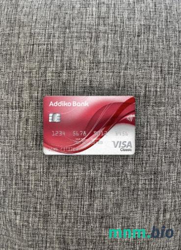 Montenegro Addiko bank visa classic card wygląd fotograficzny skan PSD + zdjęcie